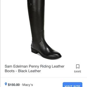 Sam Edelman Black Penny Riding Boots 8